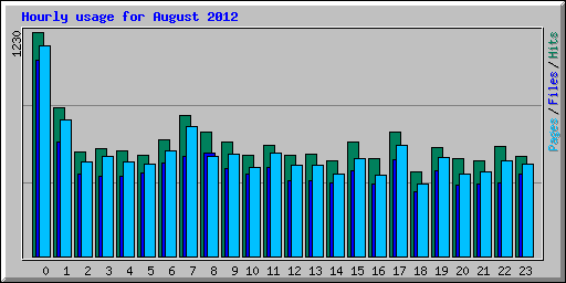 Hourly usage for August 2012